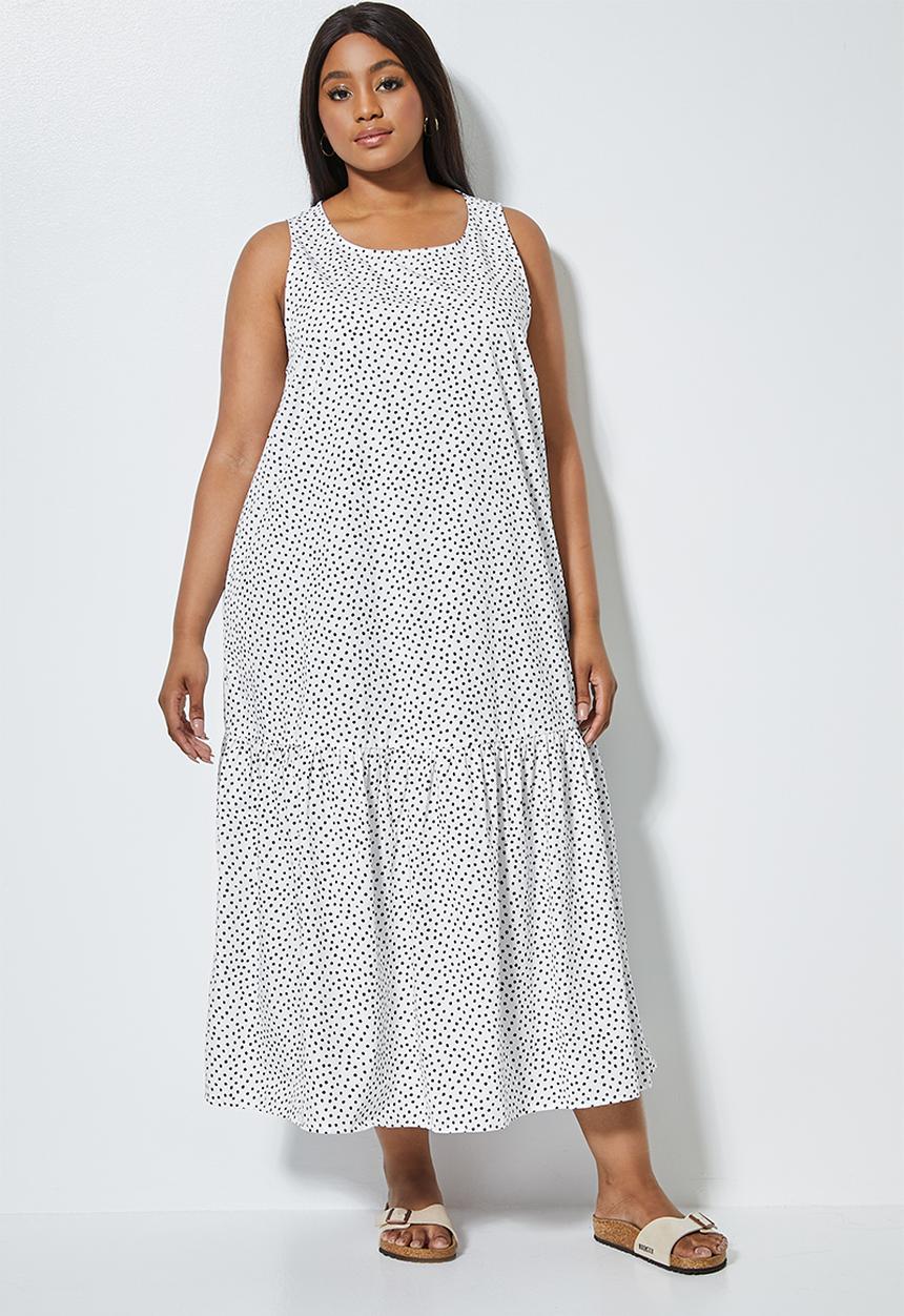 Superbalist - Sleeveless tiered dress -white & black