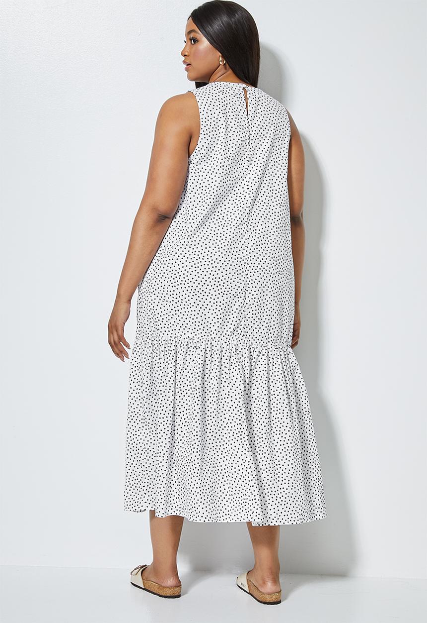 Superbalist - Sleeveless tiered dress -white & black