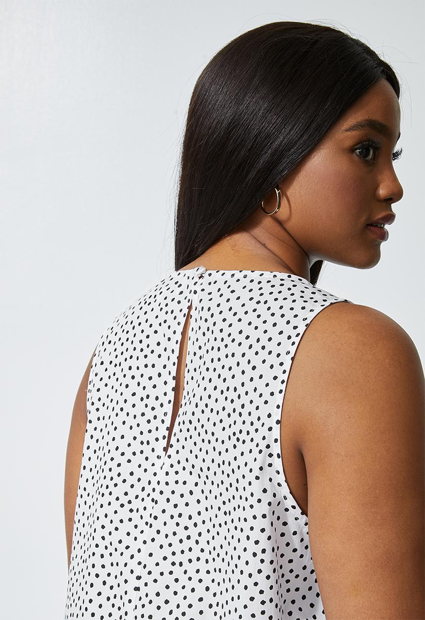 Superbalist - Sleeveless tiered dress -white & black