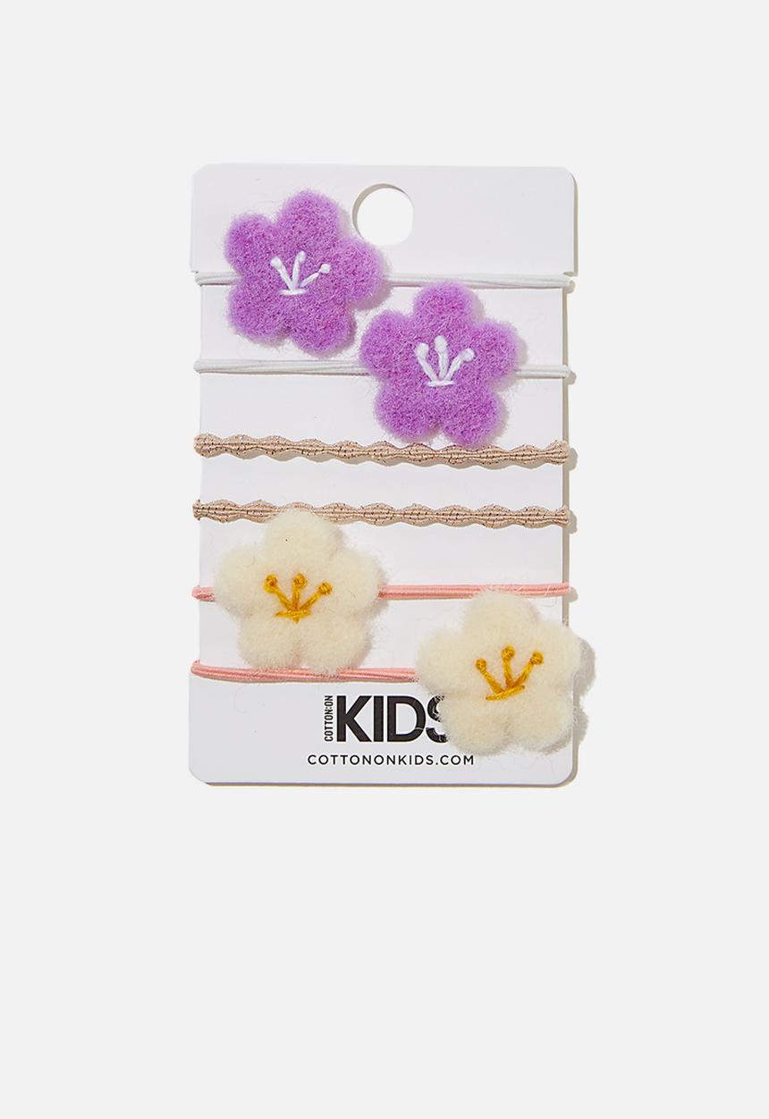 Cotton On - Hannah hair ties - purple & neutral 