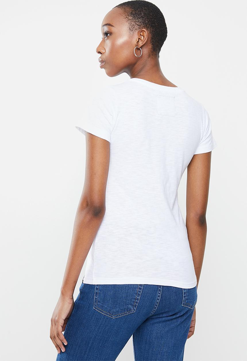 Aca Joe - Aca joe slub v neck T-shirt - white