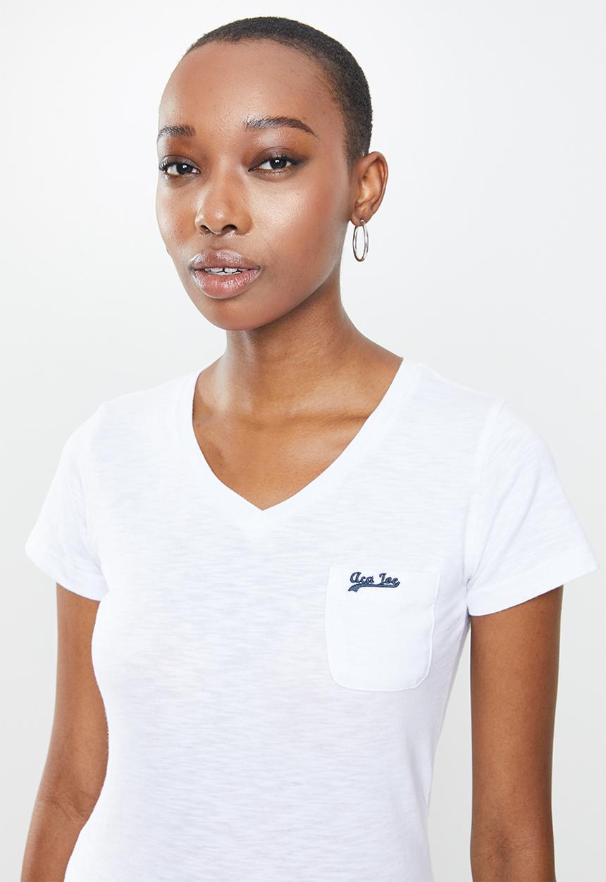 Aca Joe - Aca joe slub v neck T-shirt - white