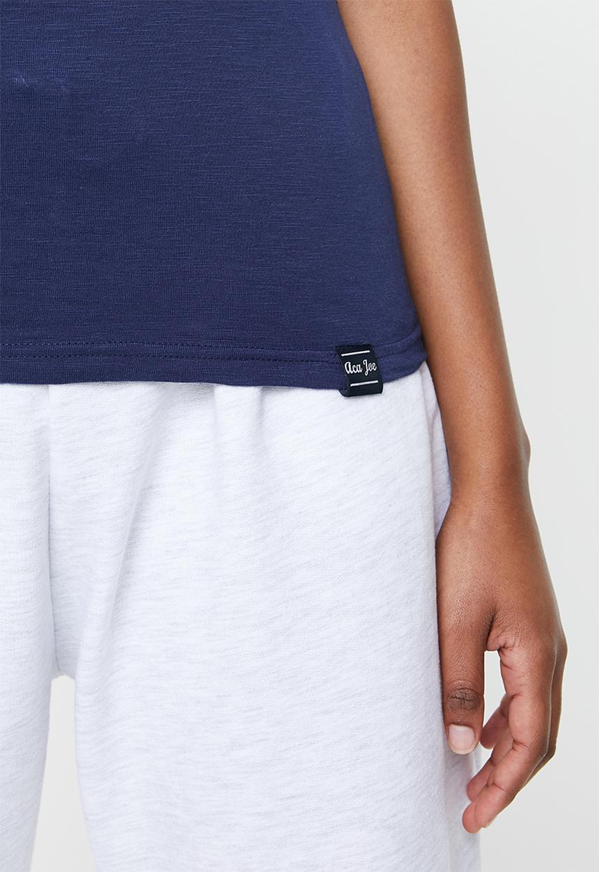 Aca Joe - Aca joe slub v neck T-shirt - navy