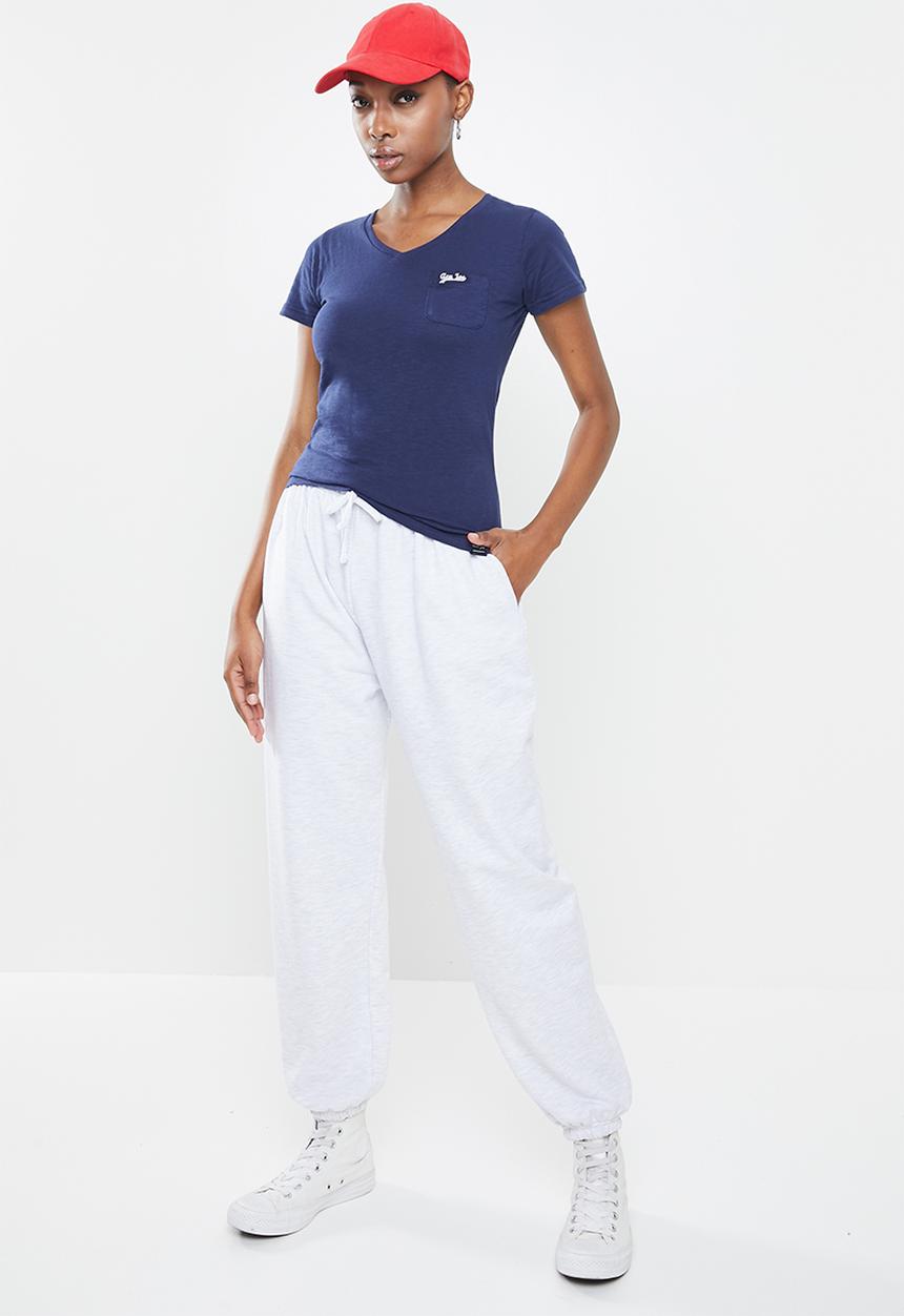 Aca Joe - Aca joe slub v neck T-shirt - navy