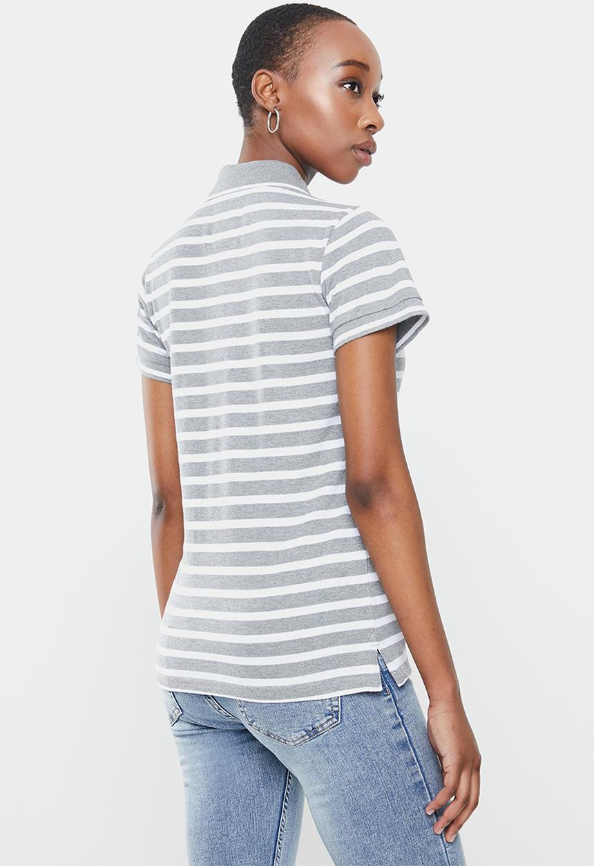 Aca Joe - Aca joe stripe golfer - grey & white