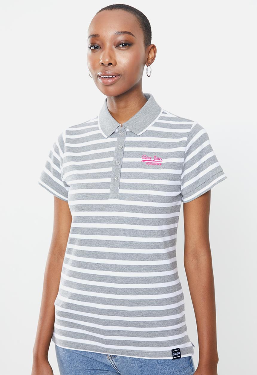 Aca Joe - Aca joe stripe golfer - grey & white