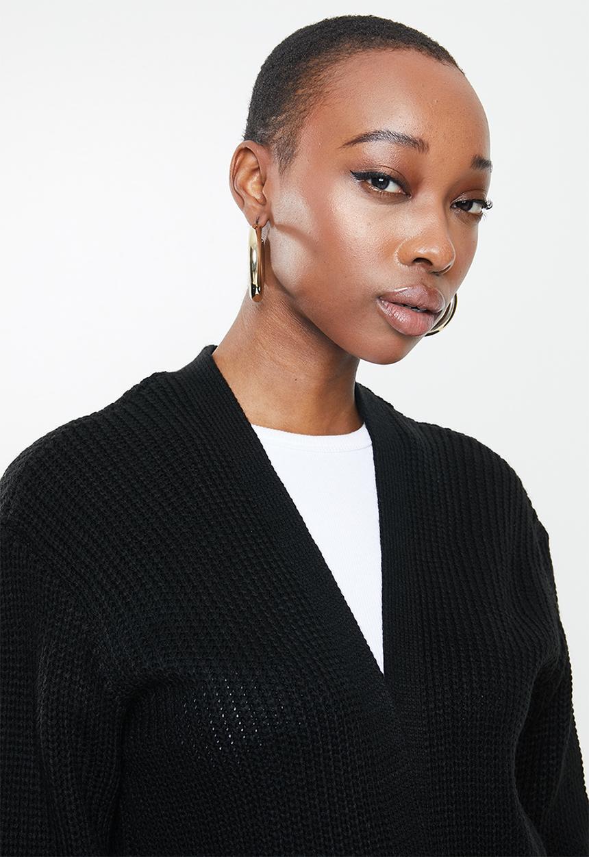 Missguided - Belted maxi cardigan - black