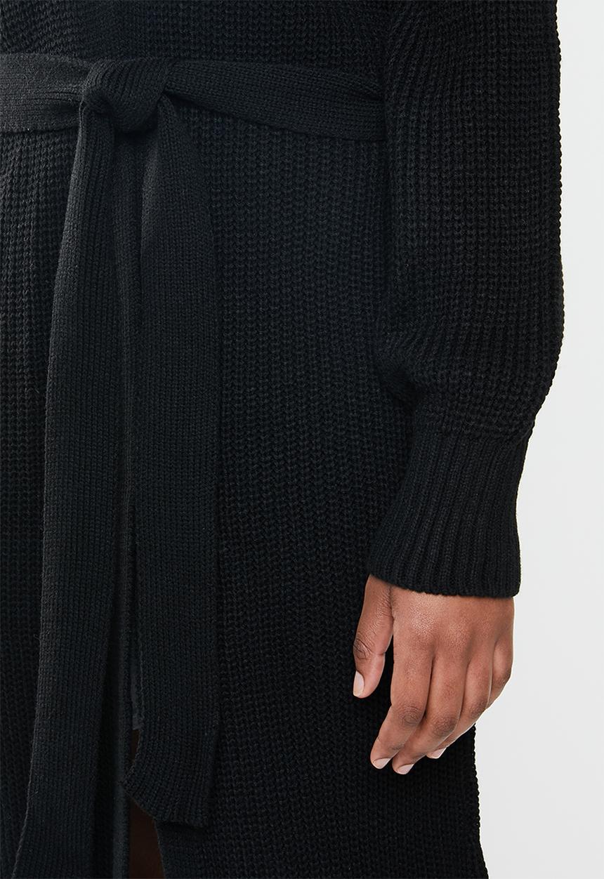Missguided - Belted maxi cardigan - black