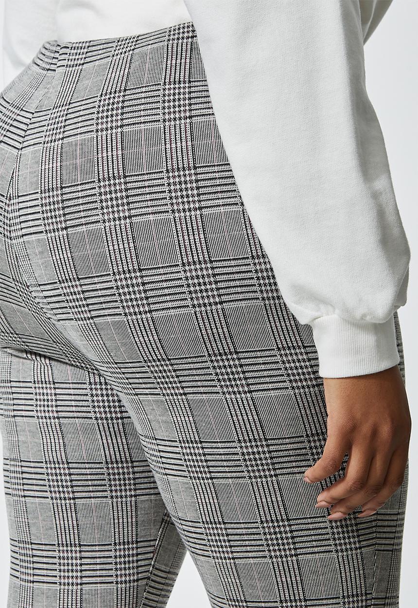 Superbalist - Check tregging - white & black 