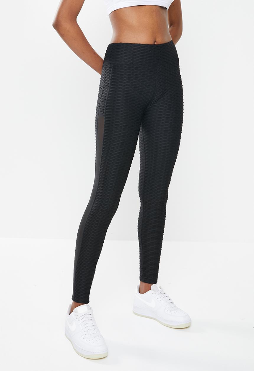 Missguided - Textured cut & sew legging - black