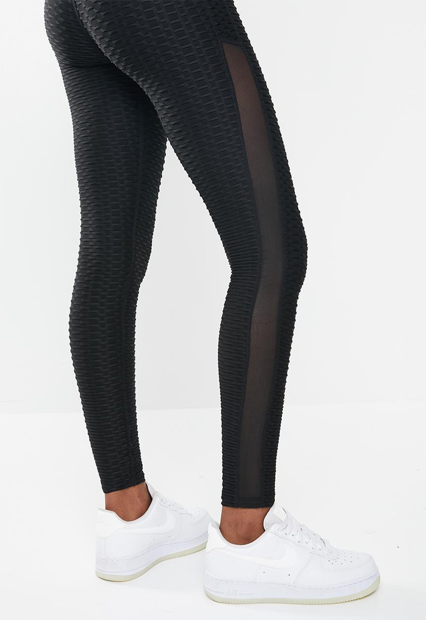 Missguided - Textured cut & sew legging - black