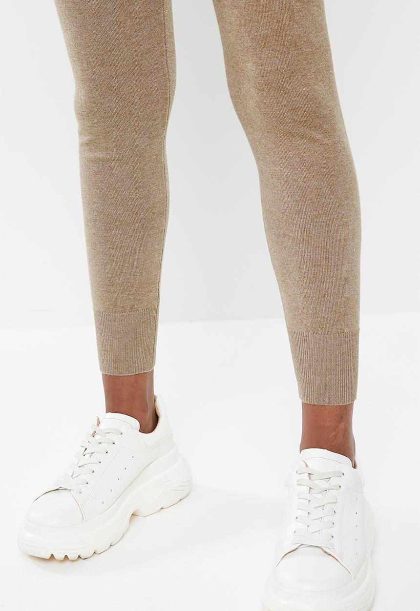 Missguided - High waisted tie front jogger - taupe
