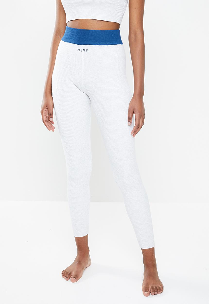 Missguided - Missguided contrast seam detail co ord - light grey & blue 