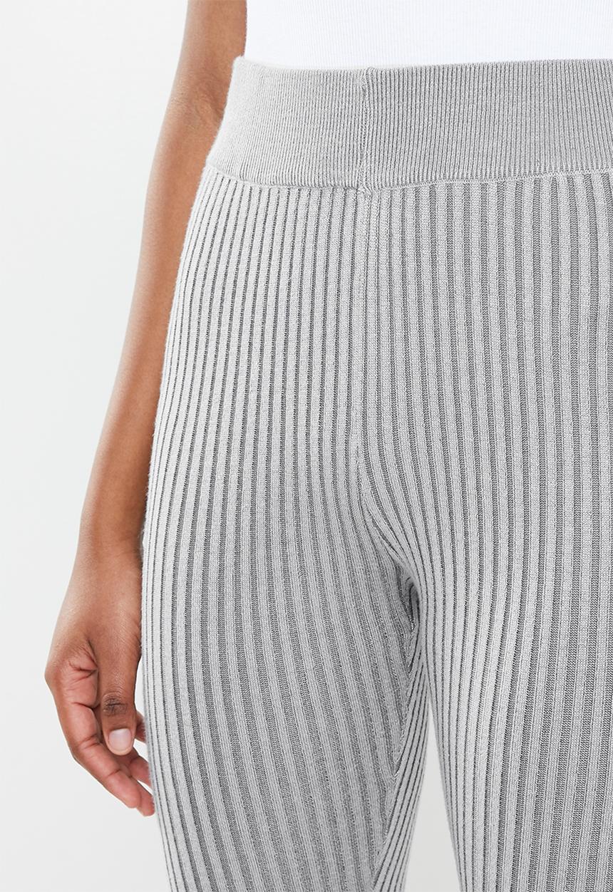 Missguided - 2 Tone ribbed split front leggings - grey