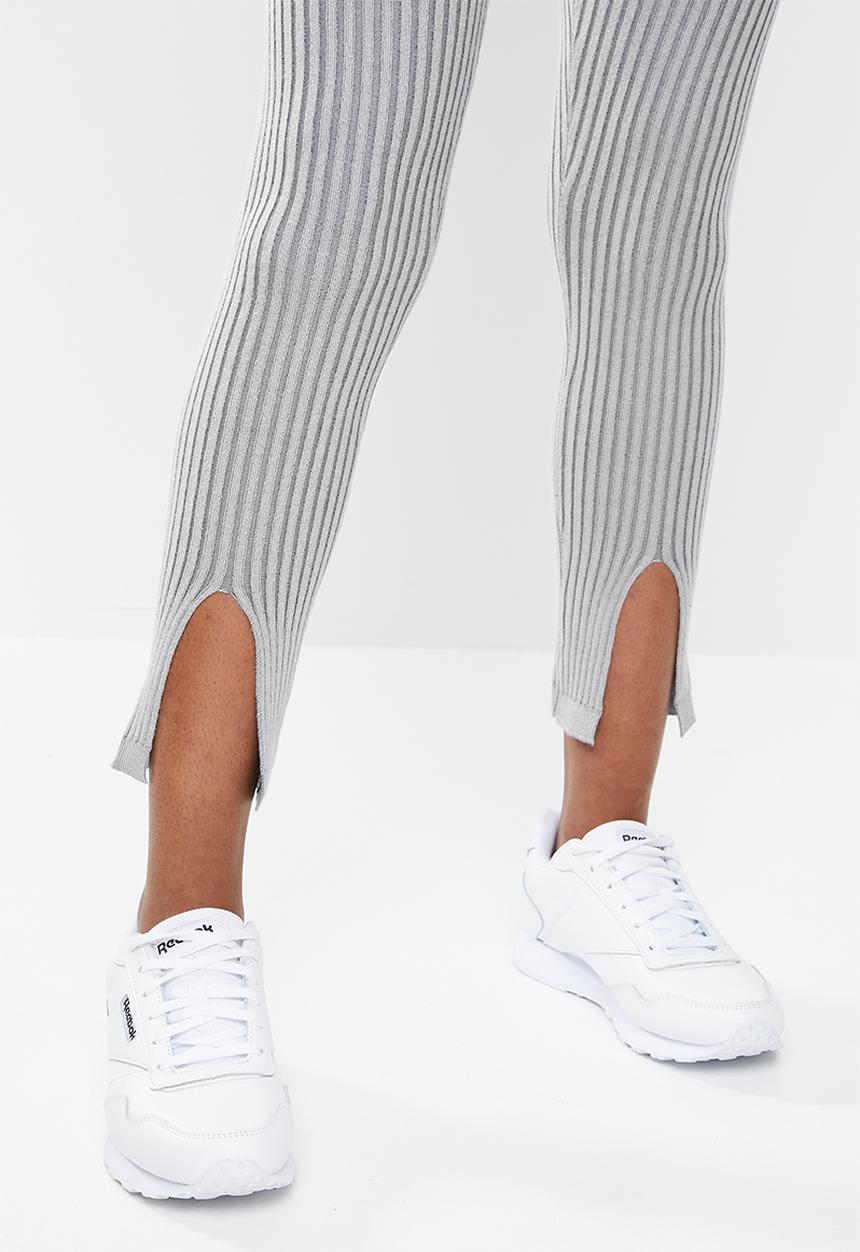 Missguided - 2 Tone ribbed split front leggings - grey