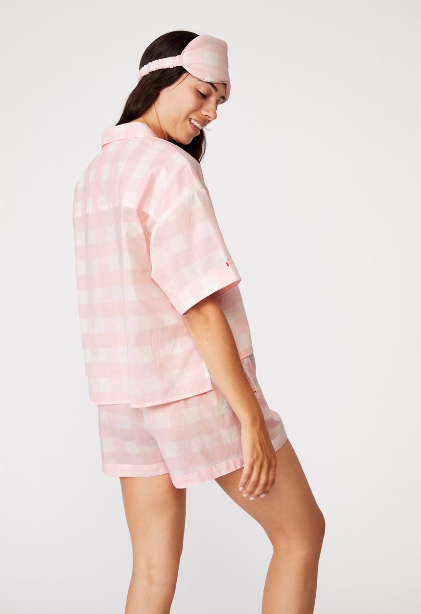 Cotton On - Washed woven sleep set - gingham check
