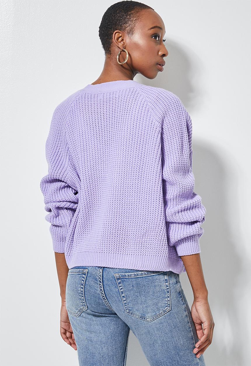 Superbalist - Knit crop cardigan - lilac