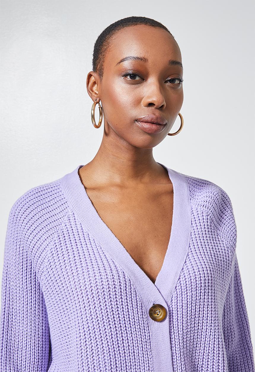 Superbalist - Knit crop cardigan - lilac