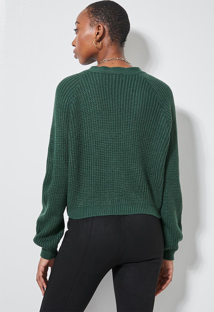 Superbalist - Knit crop cardigan - emerald