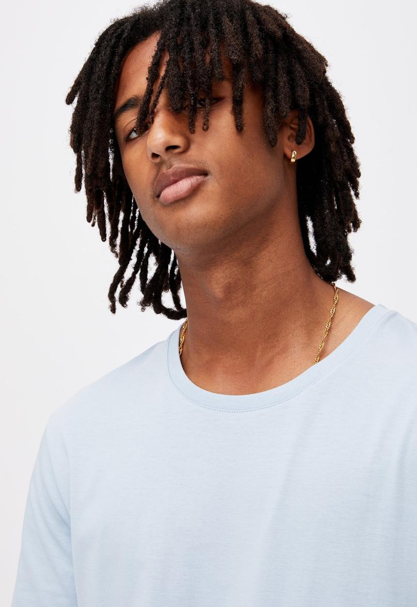 Factorie - Curved t shirt - chambray blue