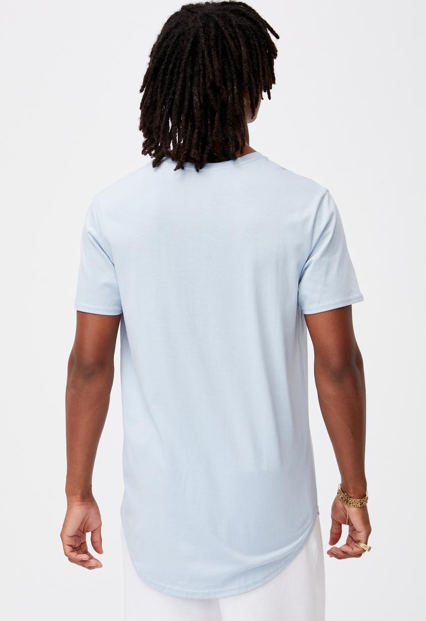 Factorie - Curved t shirt - chambray blue