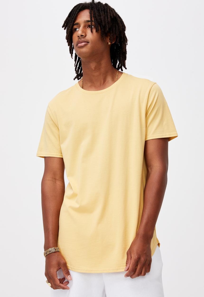 Factorie - Curved t shirt - chalk yellow