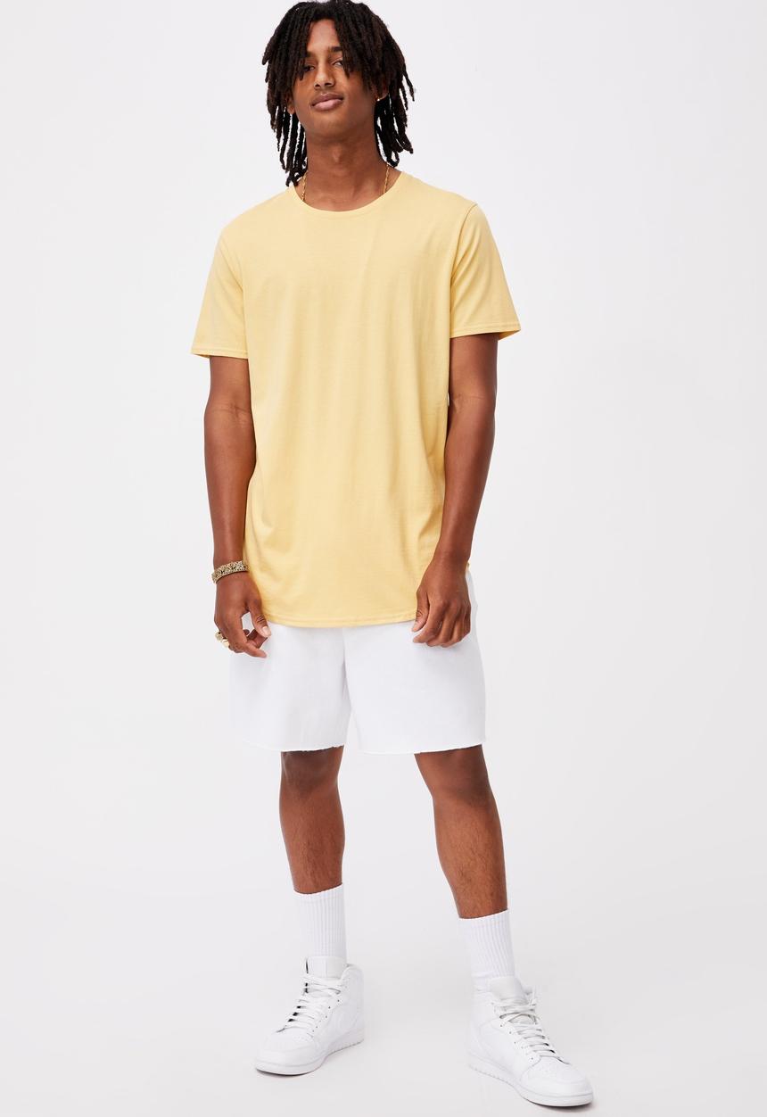 Factorie - Curved t shirt - chalk yellow