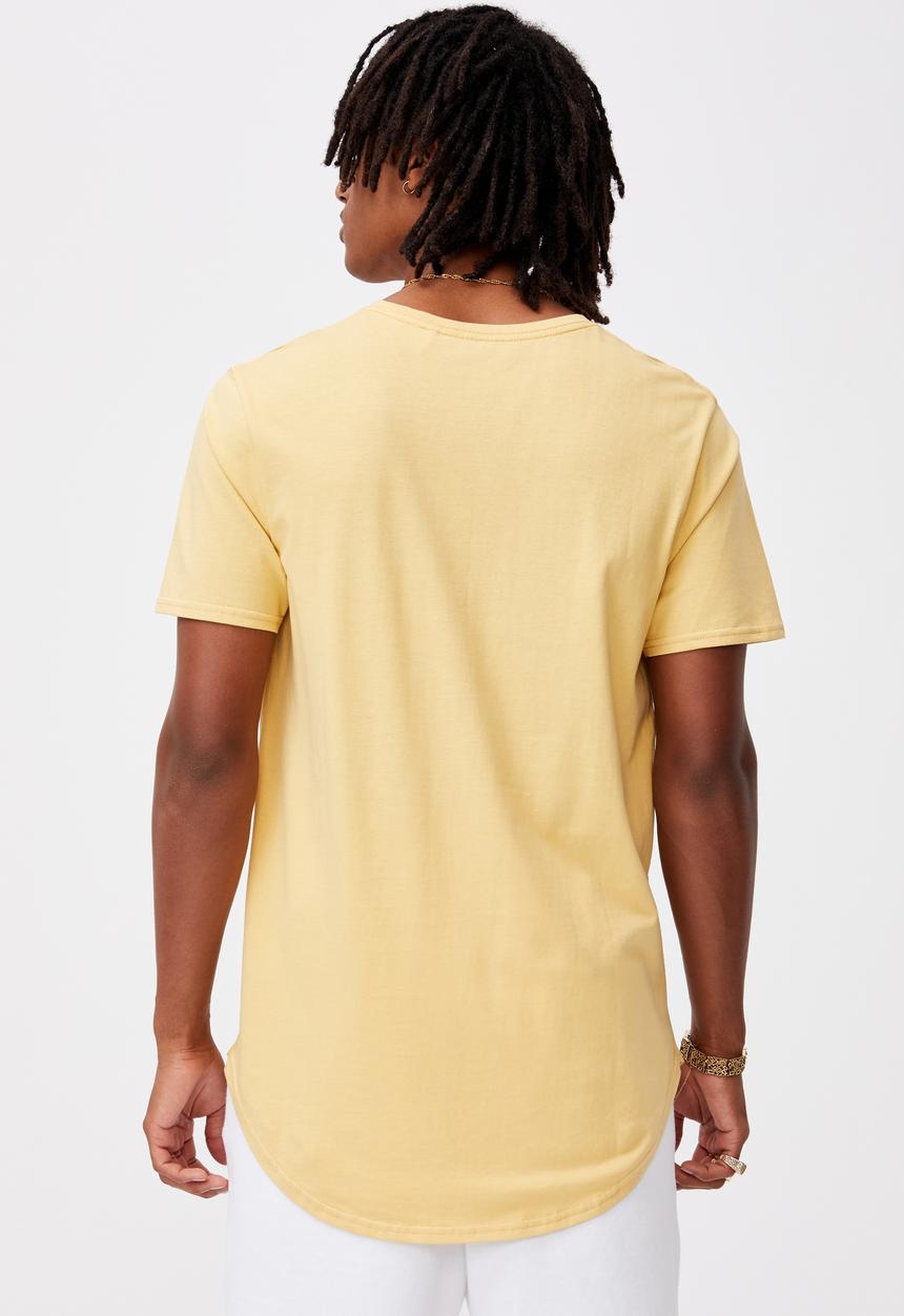 Factorie - Curved t shirt - chalk yellow