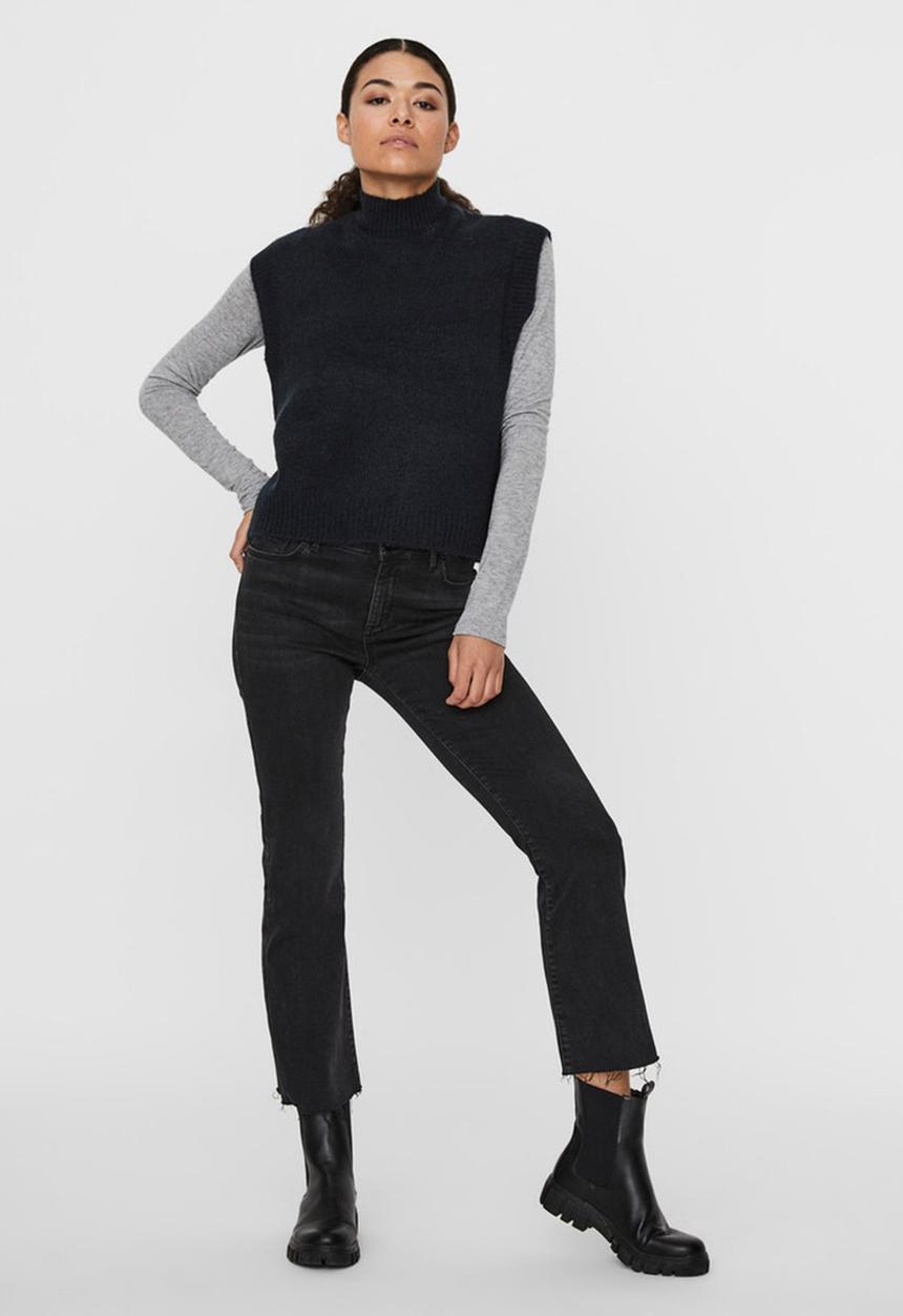 Vero Moda - Lefile sleeveless highneck vest boo - black