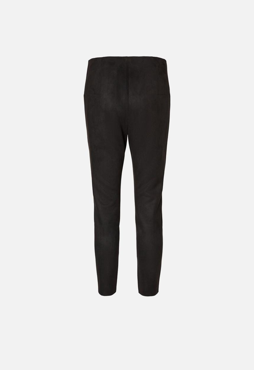 Vero Moda - Cava zip narrow waist faux suede legging - black