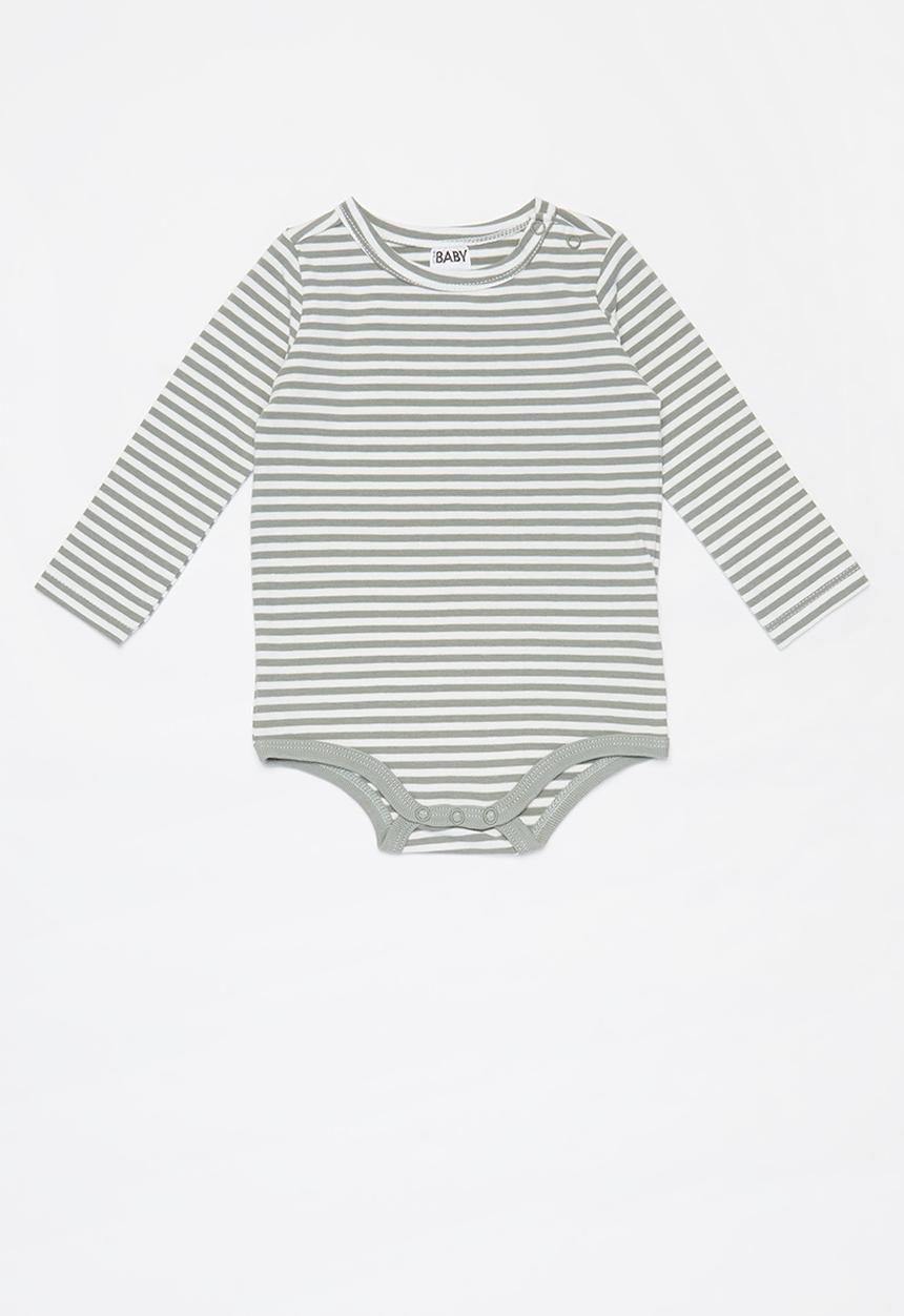 Cotton On - 3 Pack long sleeve bubbysuit - grey & green 