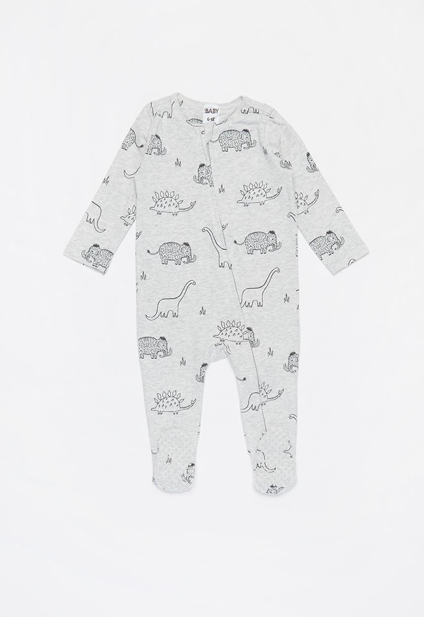 Cotton On - 3 Pack long sleeve zip romper - grey & green