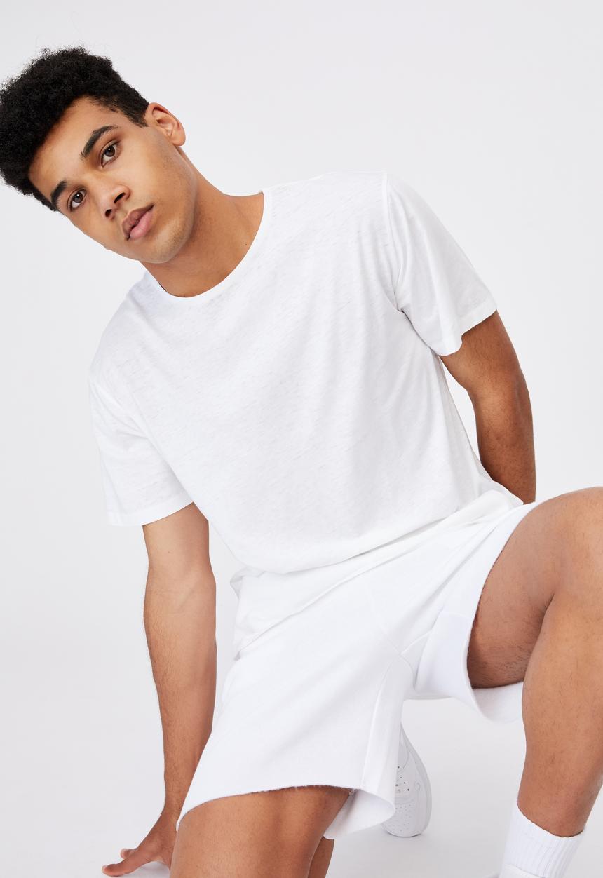 Factorie - Longline curved washed t shirt - white