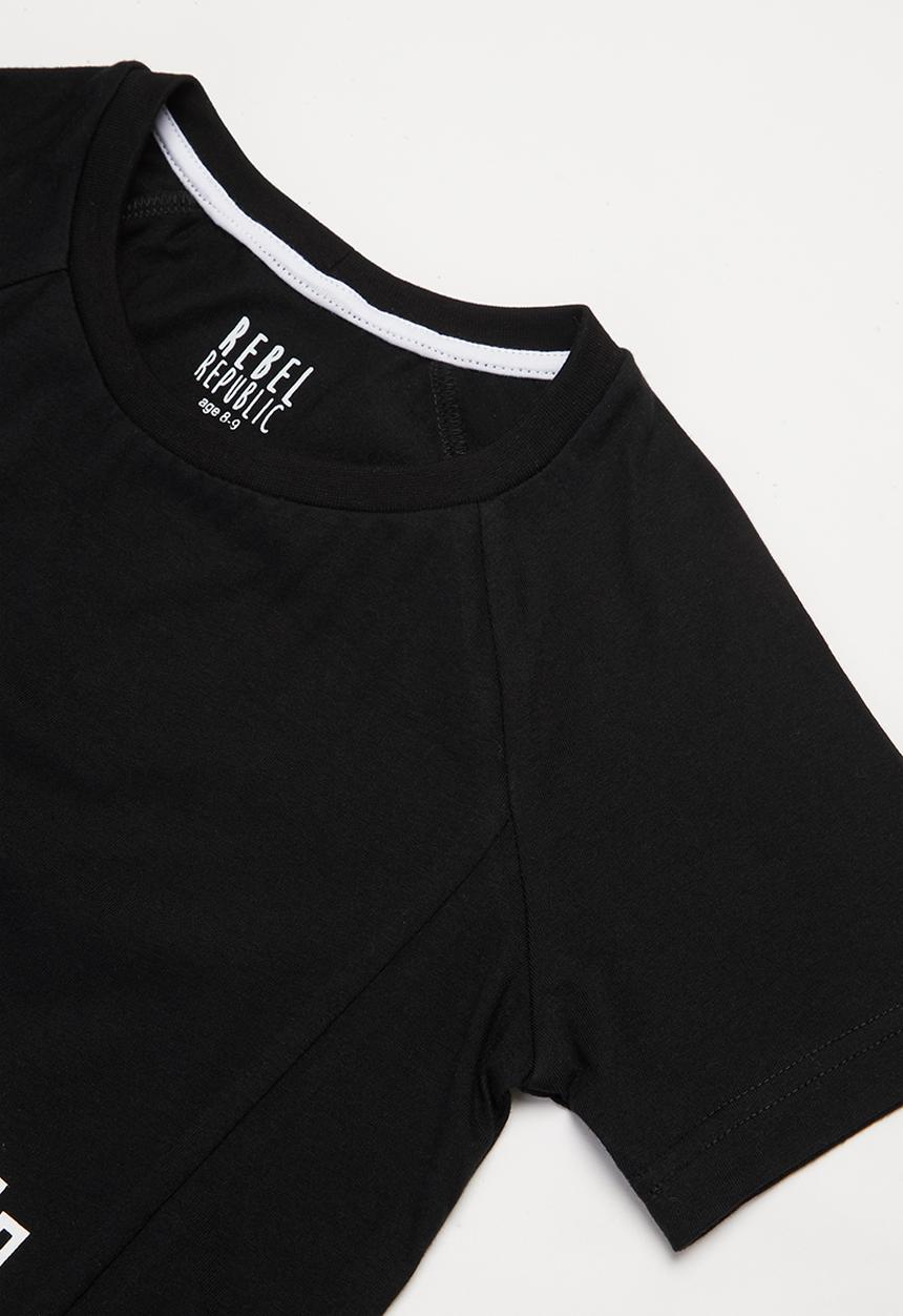 Rebel Republic - Boys styled short sleeve top - black