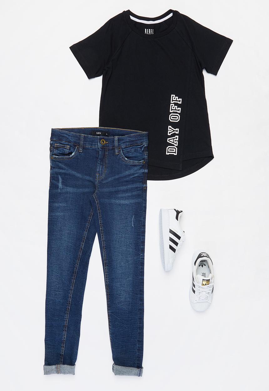 Rebel Republic - Boys styled short sleeve top - black