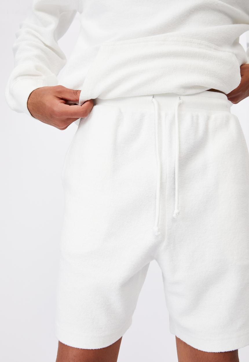 Factorie - Reverse fleece track short - white