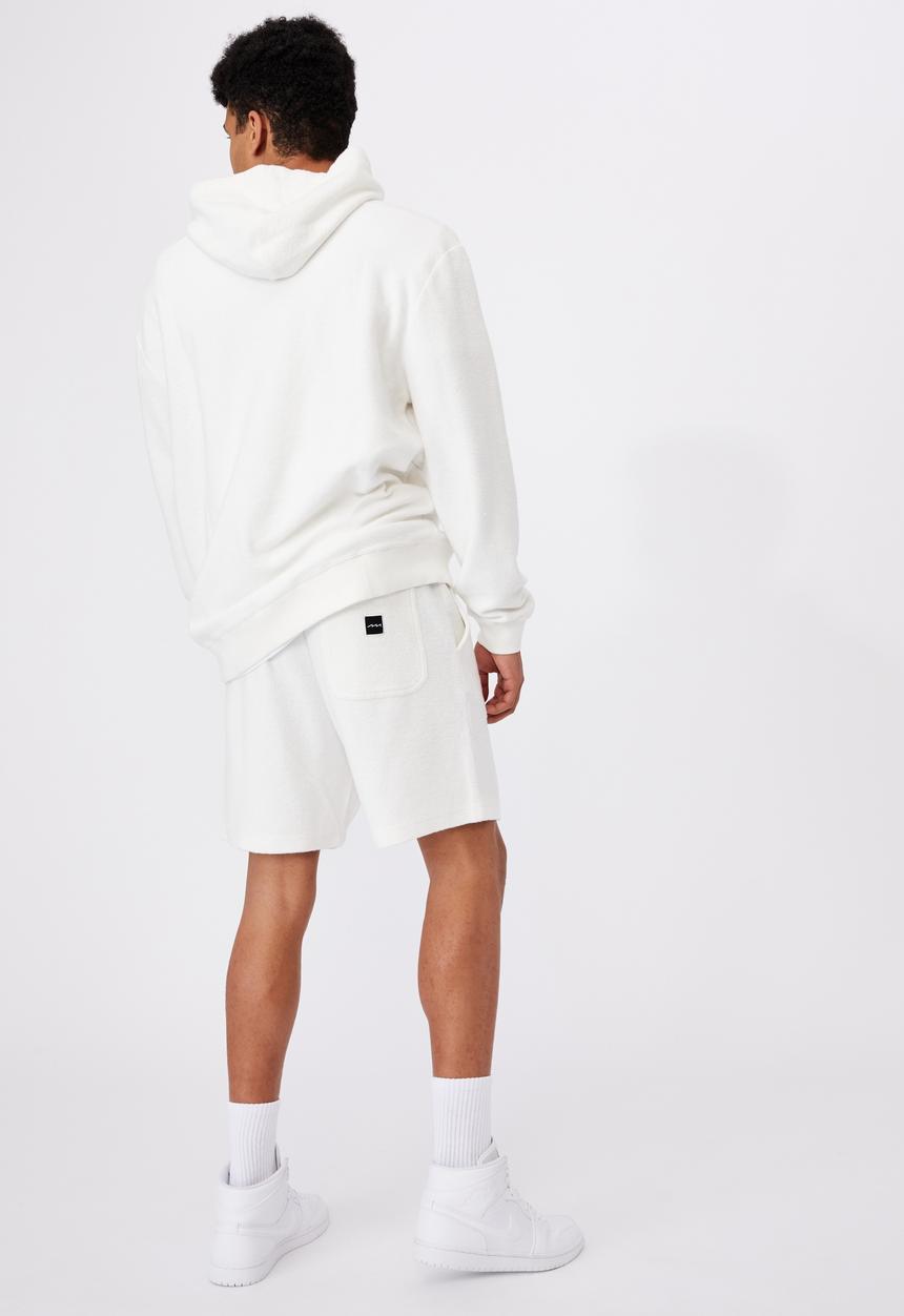 Factorie - Reverse fleece track short - white