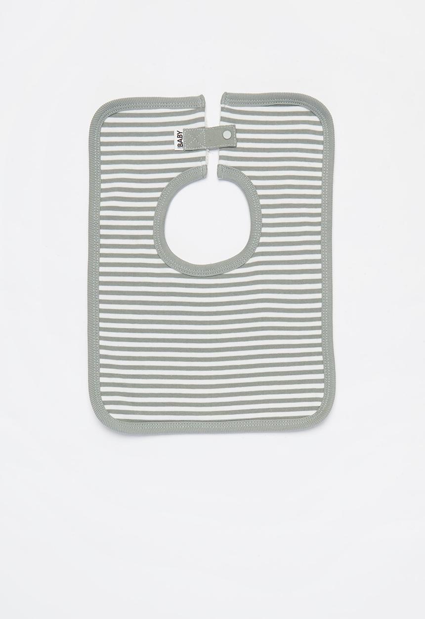 Cotton On - 3 Pack darcey square bib - grey & green 