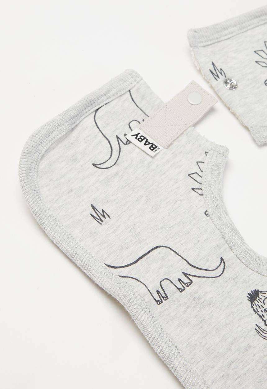 Cotton On - 3 Pack darcey square bib - grey & green 