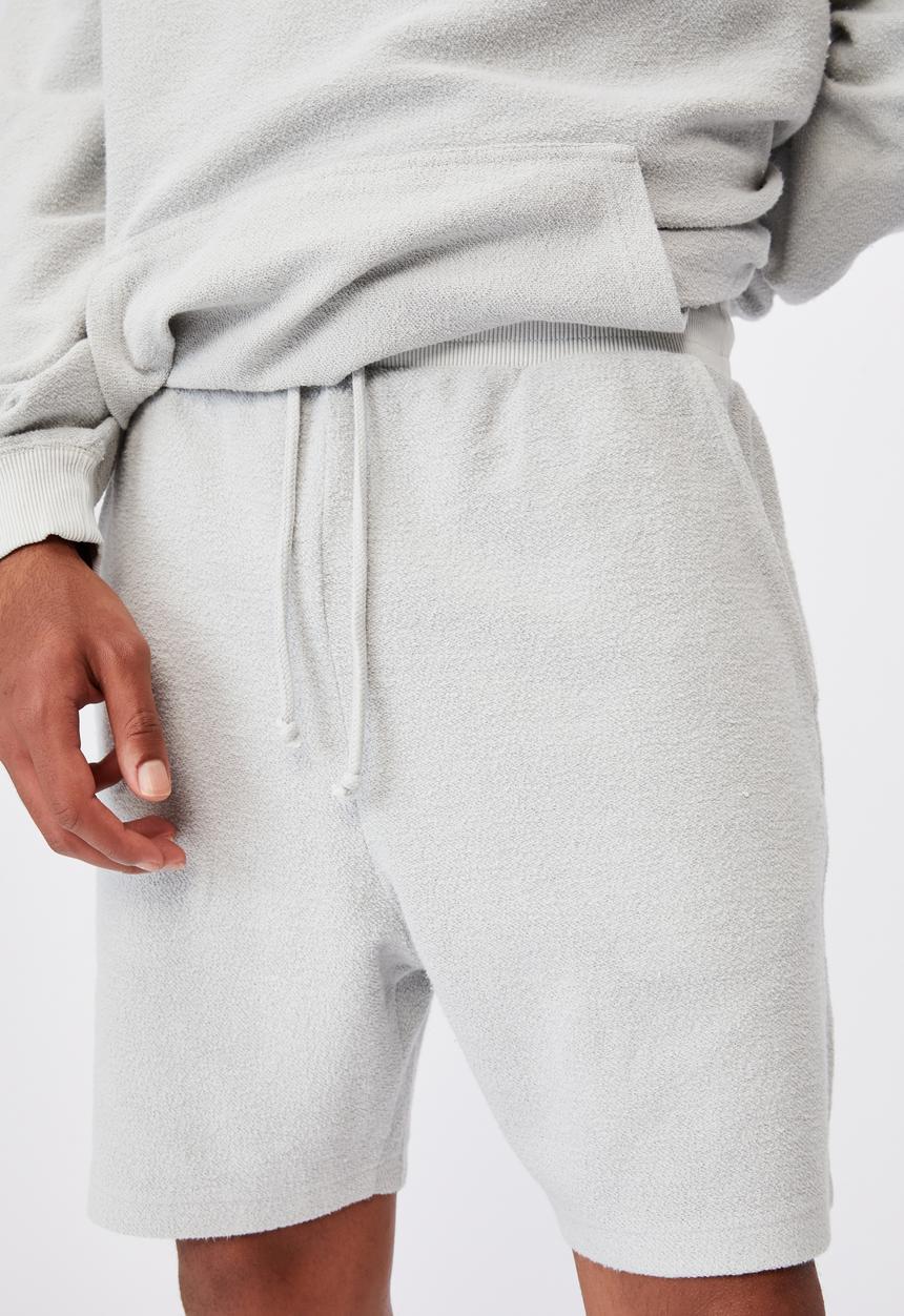 Factorie - Reverse fleece track short - washed grey
