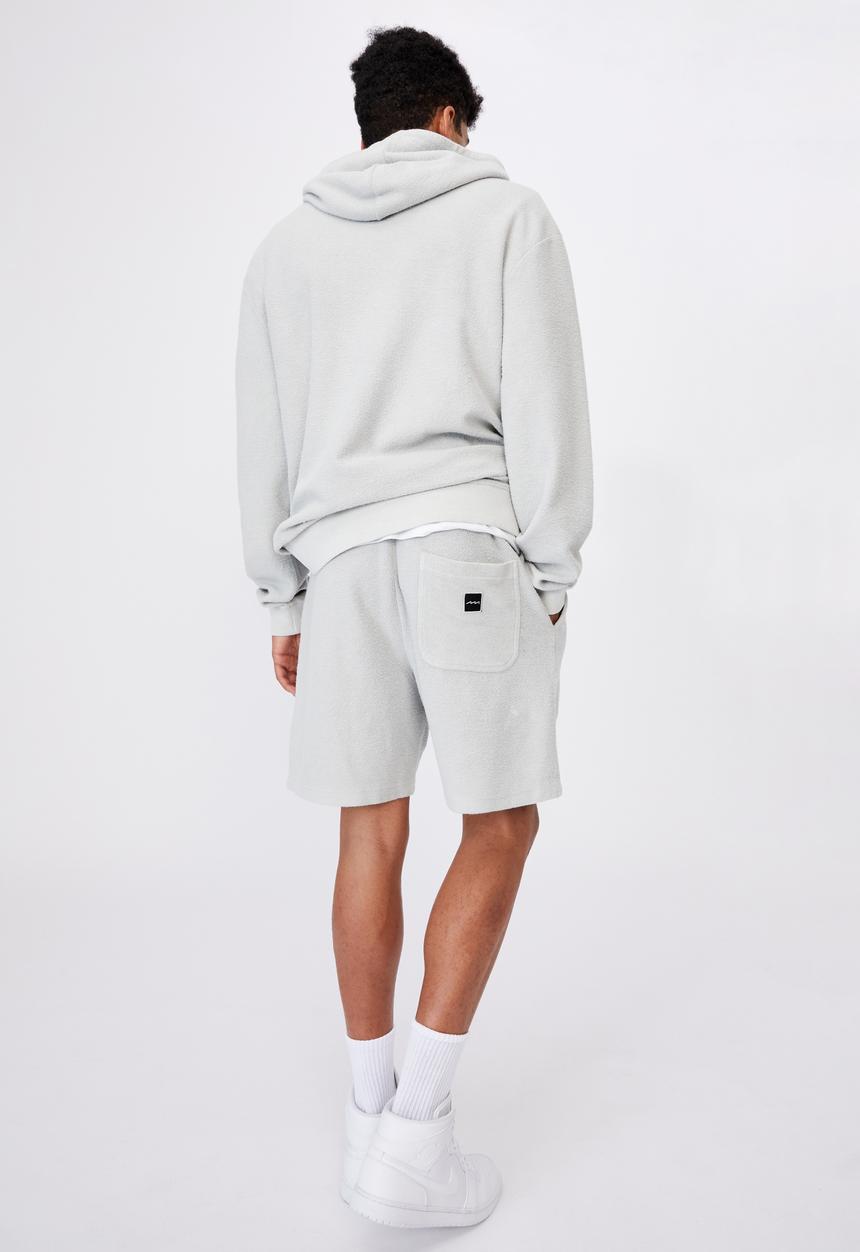 Factorie - Reverse fleece track short - washed grey
