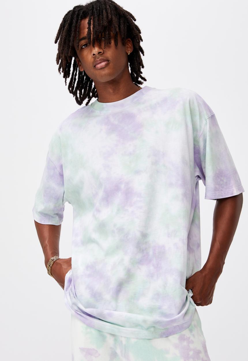 Factorie - Relaxed tie dye T-shirt - mint grape tie dye