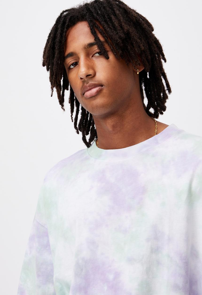 Factorie - Relaxed tie dye T-shirt - mint grape tie dye
