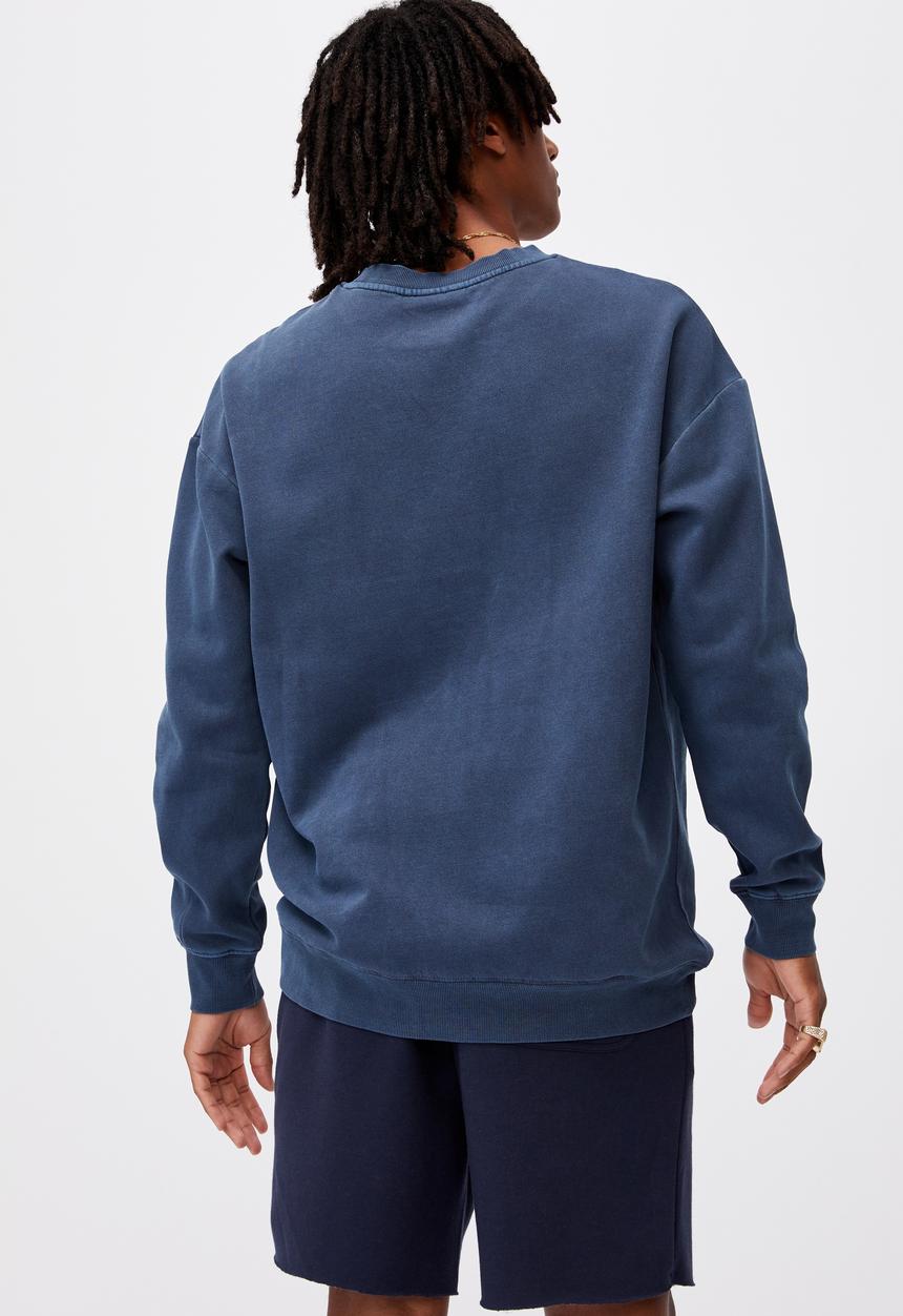 Factorie - Elite oversized crew - washed indigo