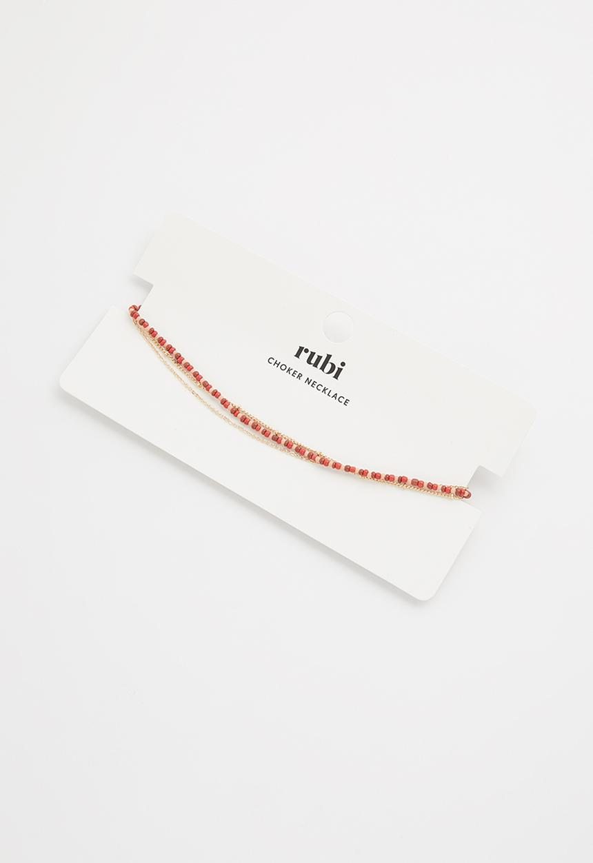 Rubi - Holiday beaded 3pk necklace set - terracotta
