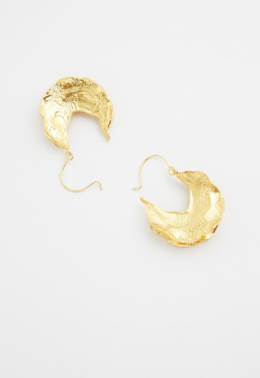 Superbalist - Hammered hoop earrings-gold