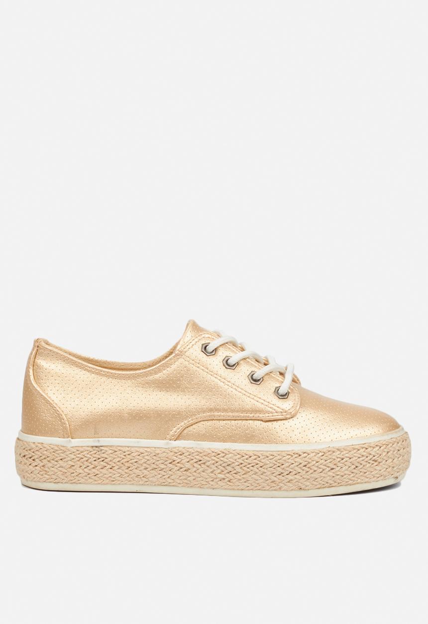 Miss Black - Regine espadrille sneaker - gold