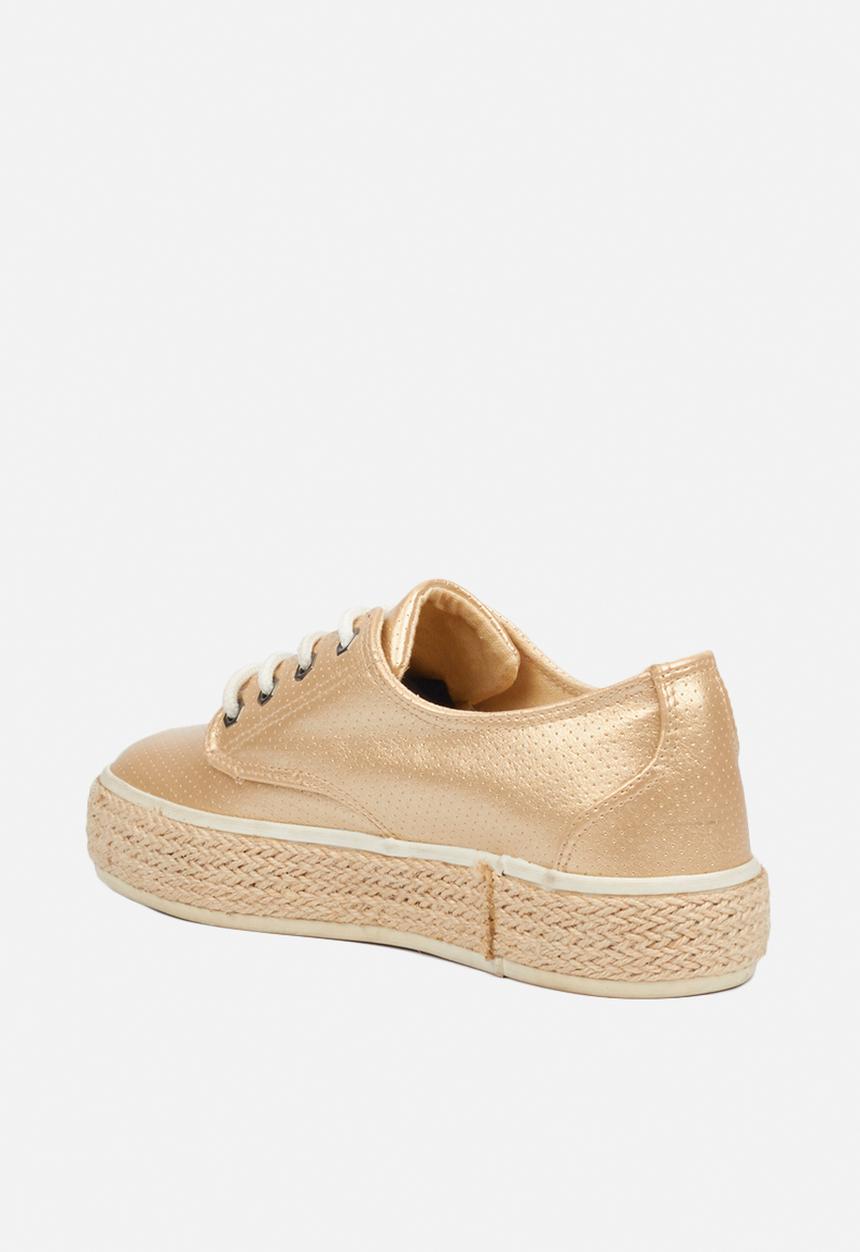 Miss Black - Regine espadrille sneaker - gold