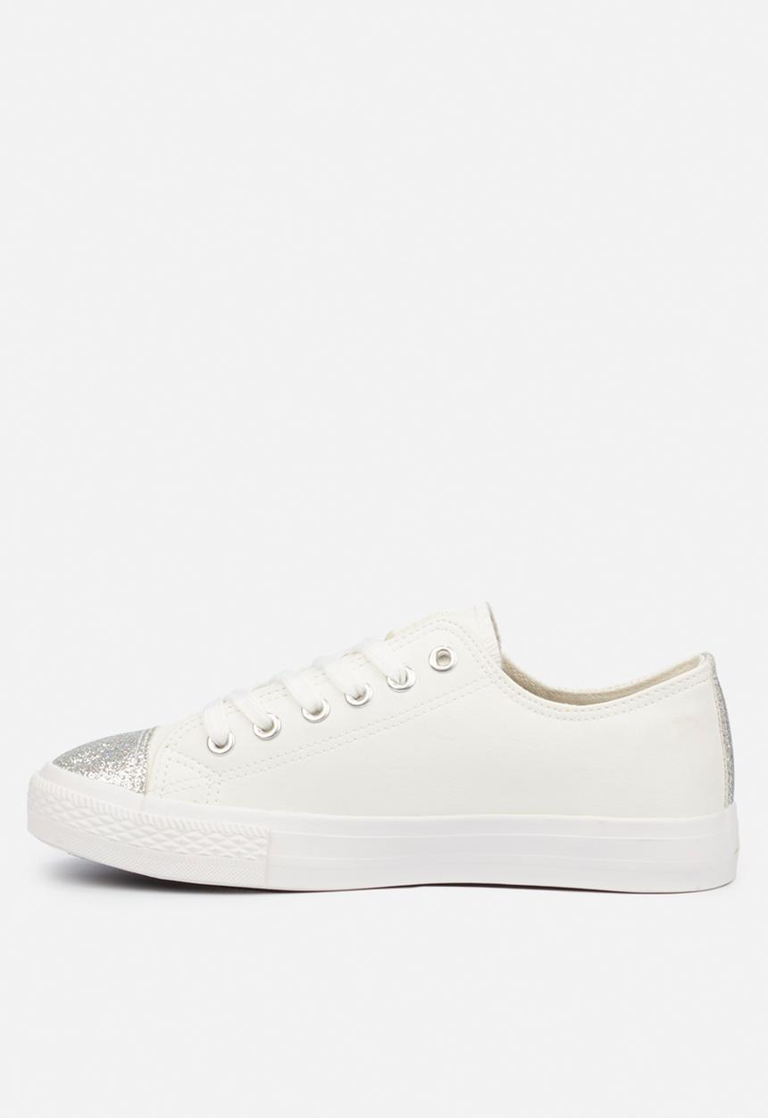Miss Black - Baker 9 sneaker - silver & white 