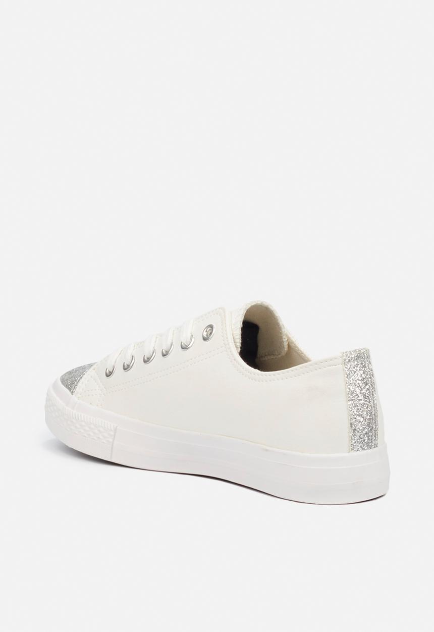 Miss Black - Baker 9 sneaker - silver & white 